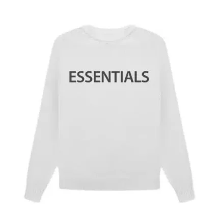 Essentials Overlapped Sweater – White