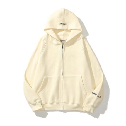 Essentials Zip-up Oversized Hoodie – Cream